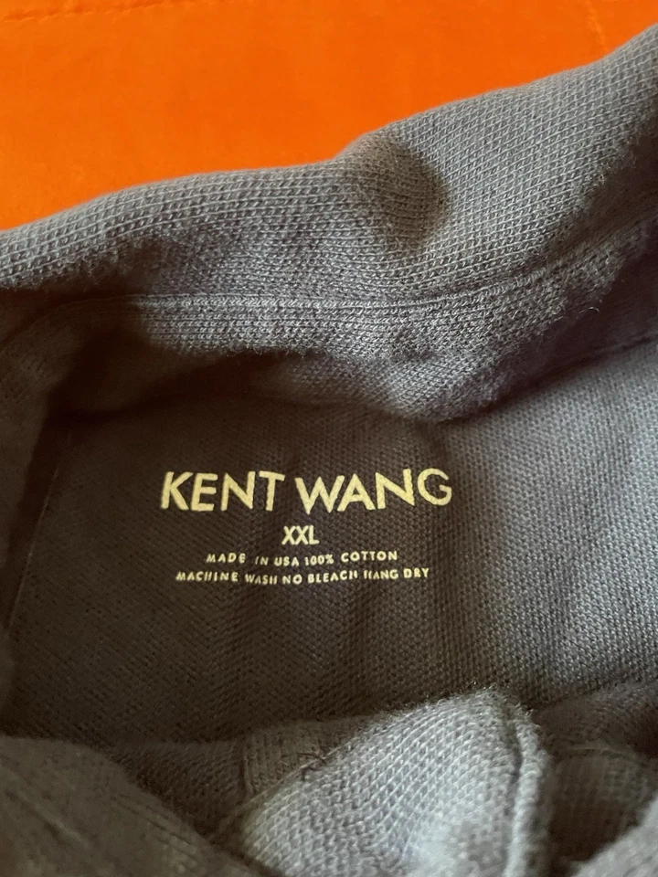 Camisa Polo Kent Wang Piqué Para Hombre XXL Azul Manga Larga Foto 3 de 4