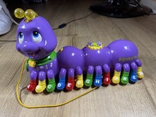 Leap Frog Alphabet Pal Caterpillar With Sounds Pull Toy Purple-Fully Functional 