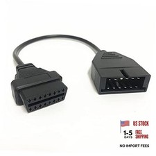 GM 12 Pin to 16 Pin OBD1 OBD2 Diagnostic Adapter Cable Compatible with GM