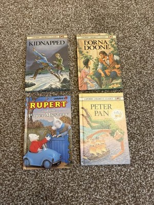 X4 Vintage Ladybird Children's Classics Bundle Kidnapped Peter Pan Rupert  HB