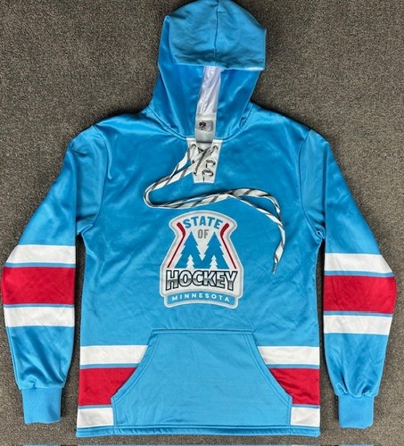 State of Hockey Minnesota LTD Sports Blue Hoodie Size Youth Large Unisex