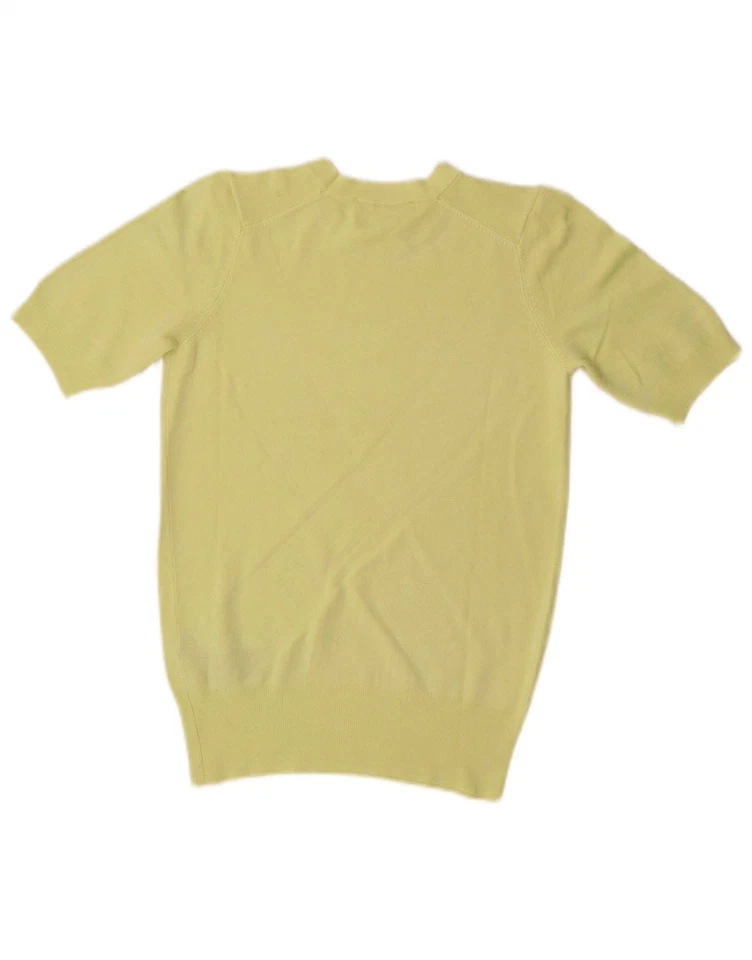 ZARA Womens Short Sleeve Crew Neck Jumper Sweater UK 10 Small Yellow BE02 - Image 2 of 3