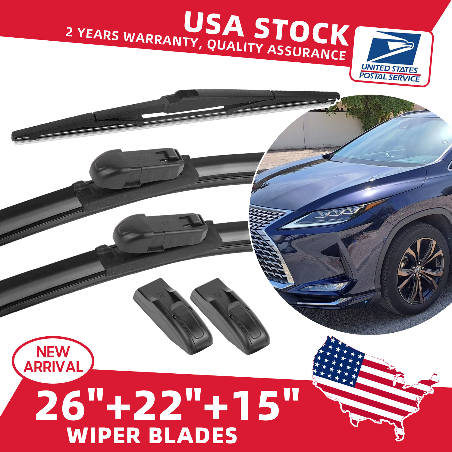 26-22-15 Inch Bracketless Wiper Blades for High-Quality OEM Fit