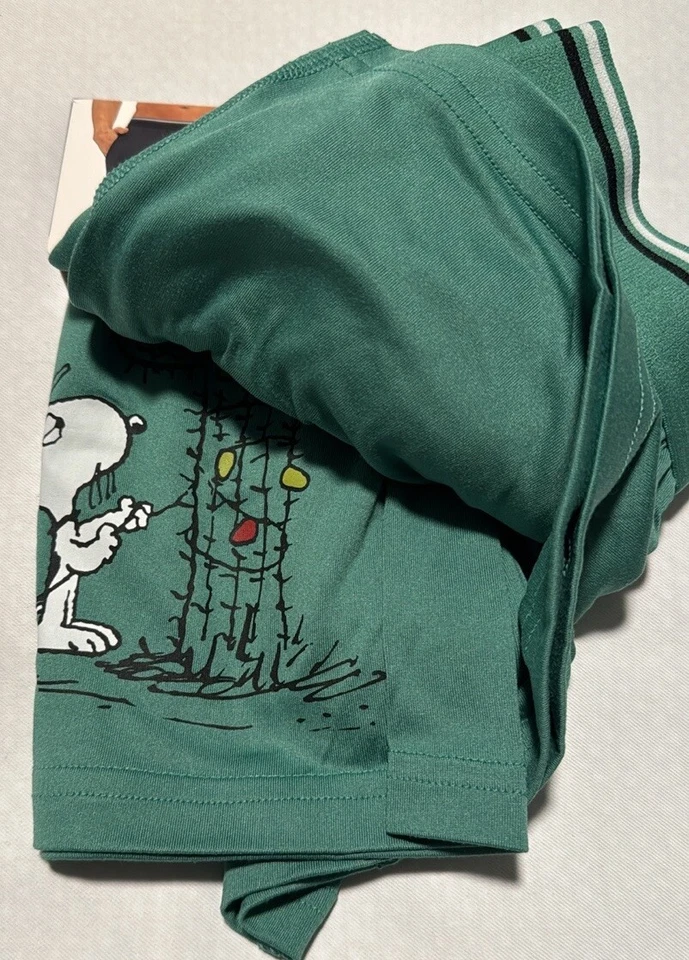 Boxers de Navidad Snoopy para hombre pequeños American Eagle bolsillo verde Foto 3 de 3