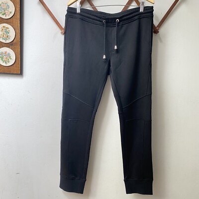 Just Cavalli Mens Black Drawstring Joggers Sweatpants Slim Skinny Medium