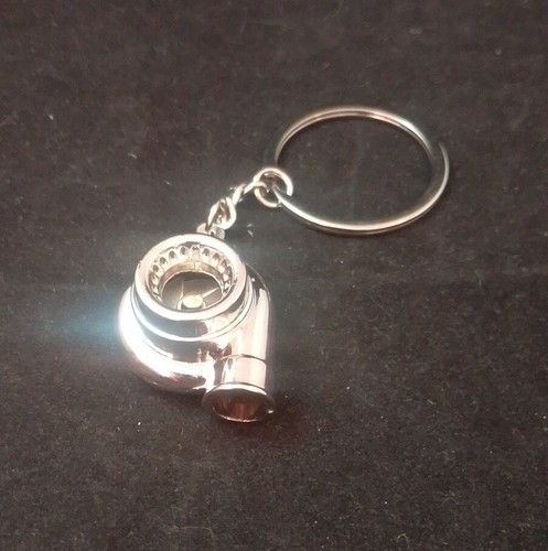 Spinning Turbo Metal Keyring Car/Van Keychain Chromed Look. UK Seller K2 - Foto 5 di 6