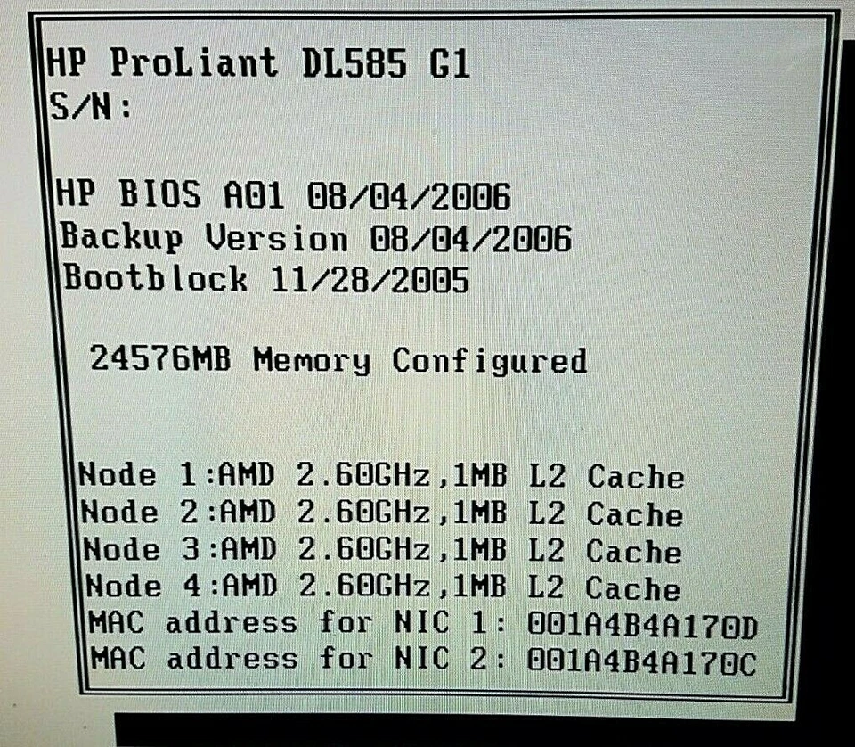 HP Proliant DL585 AMD 4x2.6GHz 24MB Ram No HDD's G1 w/ Rails and 2 Power Cables - Image 3 of 4