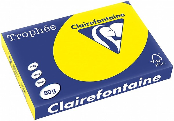 Clairefontaine Trophee Color Kanariengelb 80G/M² A4 - 500 Blatt Farbiges Papier-image