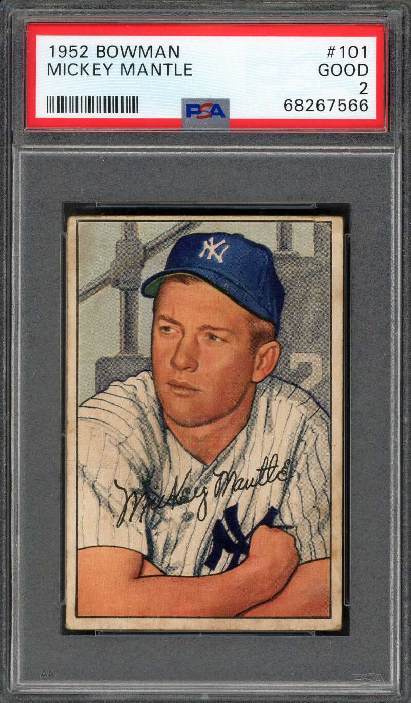 1952 Bowman 101 Mickey Mantle PSA 2 (7566) 68267566