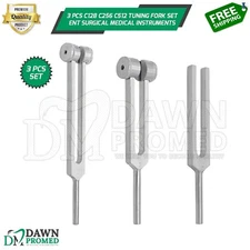 3 Pcs C128 C256 C512 Tuning Fork Set ENT Surgical Medical Instruments