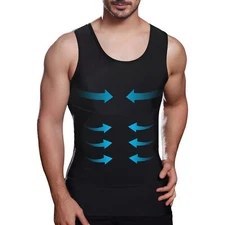 Mens Slimming Body Shaper Vest Compression Tummy Control Undershirts