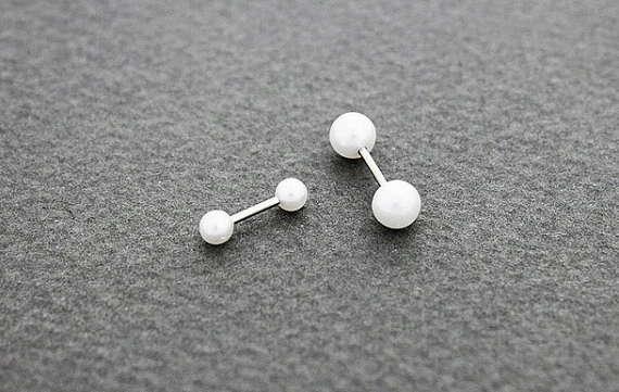 Cartilage shop pearl earrings