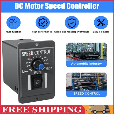 DC 10-60V 6A PWM DC Brush Motor Speed Controller Reversible Switch Dimmer 12/24V