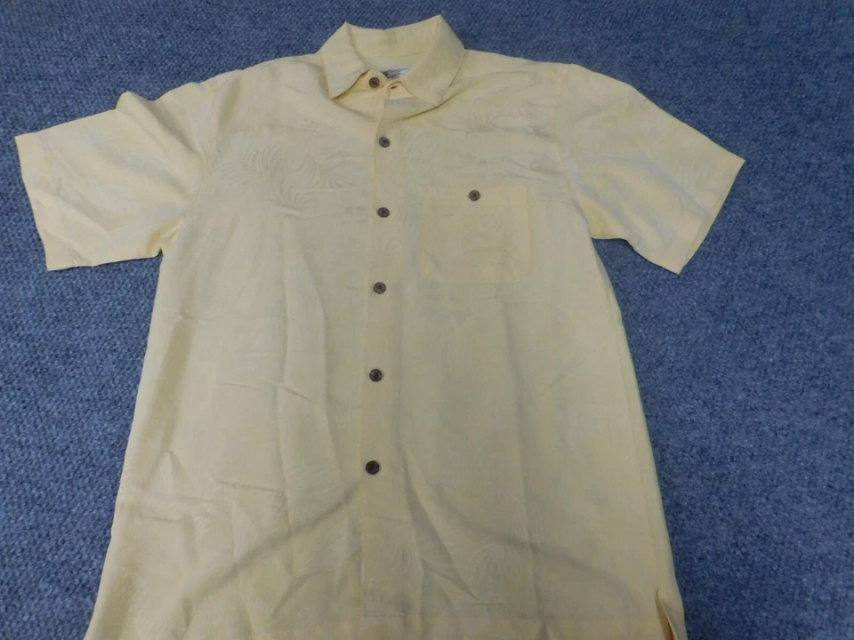 Joe Marlin Мужская рубашка средний желтый гавайский на пуговицах - Изображение 4 из 4