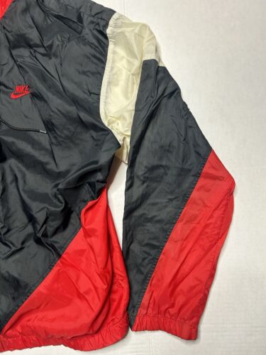 Men's Vintage 90's Nike Red White Black Color Block Windbreaker Zip Jacket Sz L - Picture 5 of 12