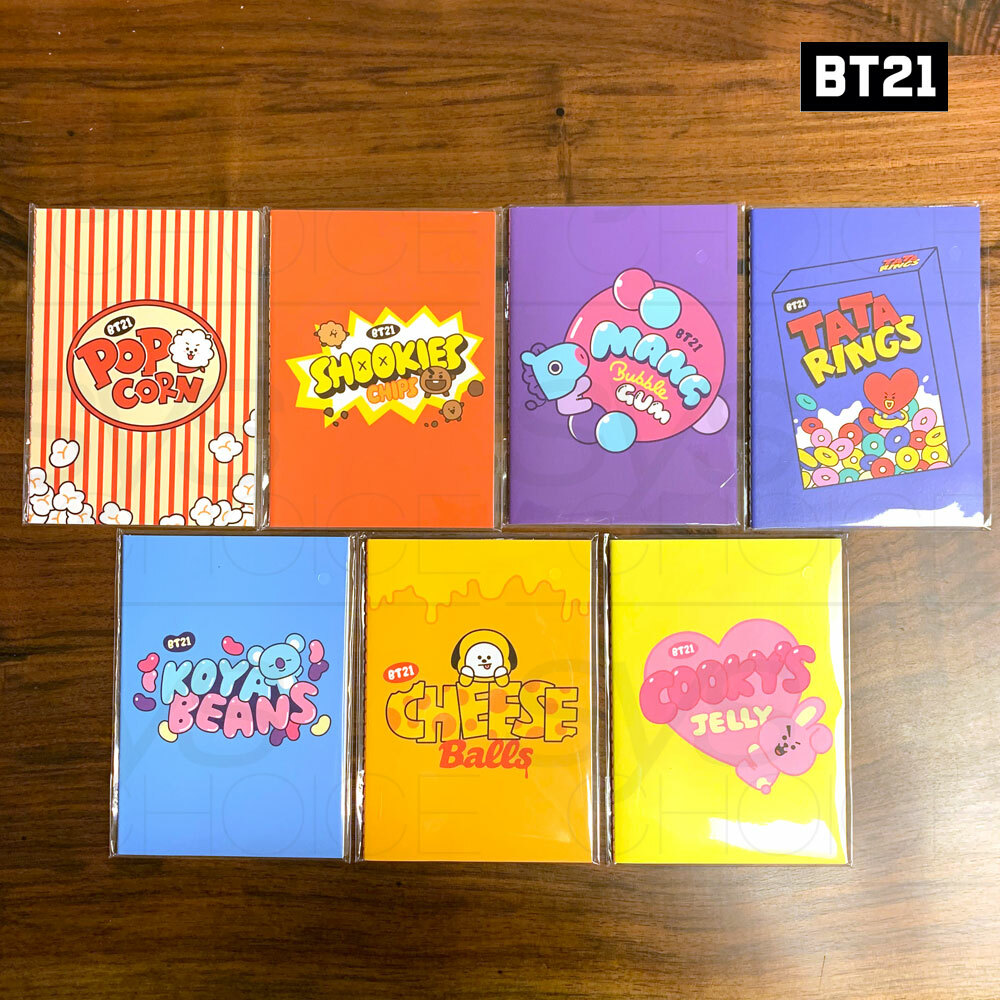 BTS BT21 Official Authentic Goods Mini Note Snack Ver 7SET
