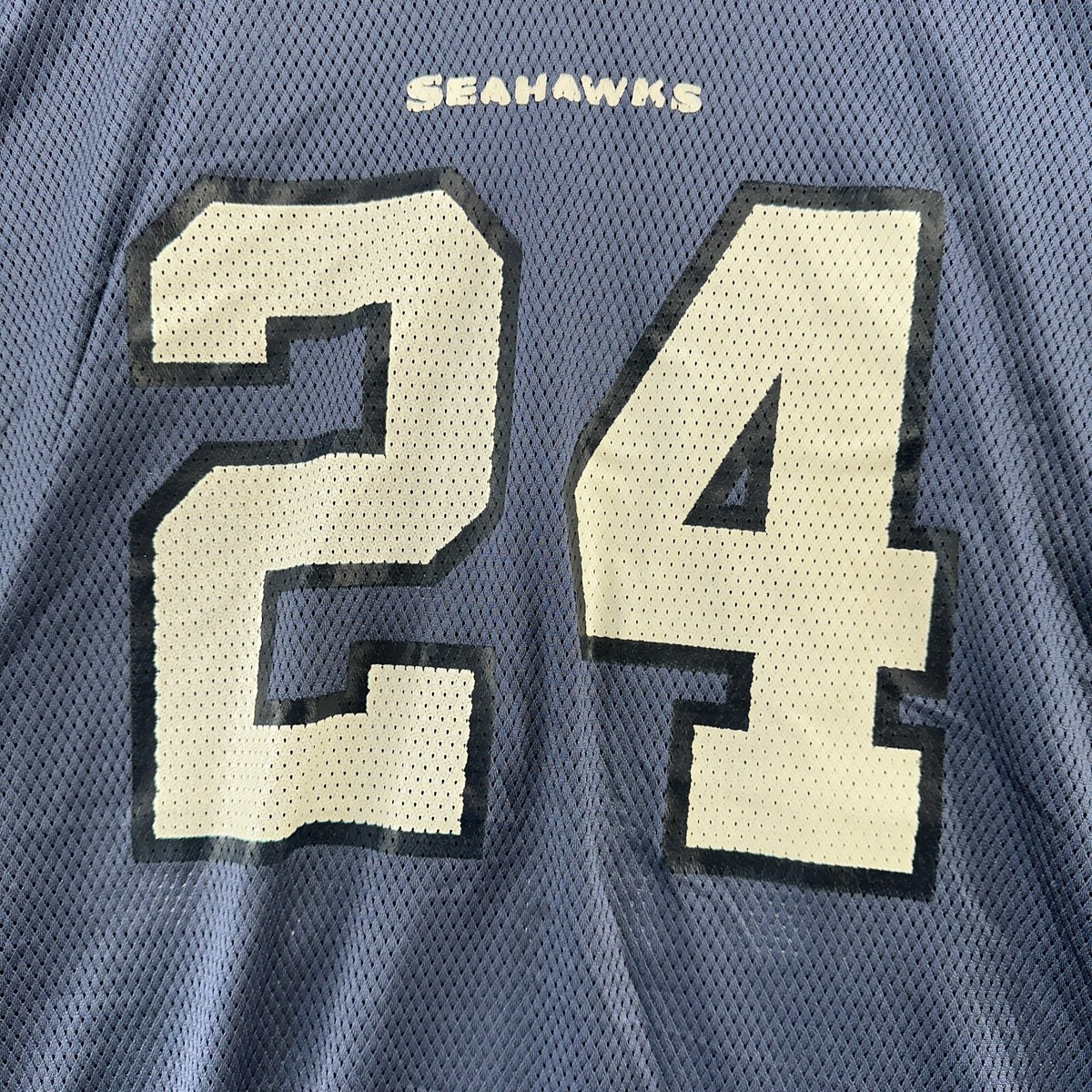 アイドル XG Seattle Seahawks uniform size L VTG Seattle Seahawks Jersey Mens 2XL Blue Marshawn Lynch #24
