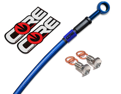 Core Moto Red Braided Stainless Brake Line Kit - Front & Rear For Suzuki GSXR 600 (2006-2007)