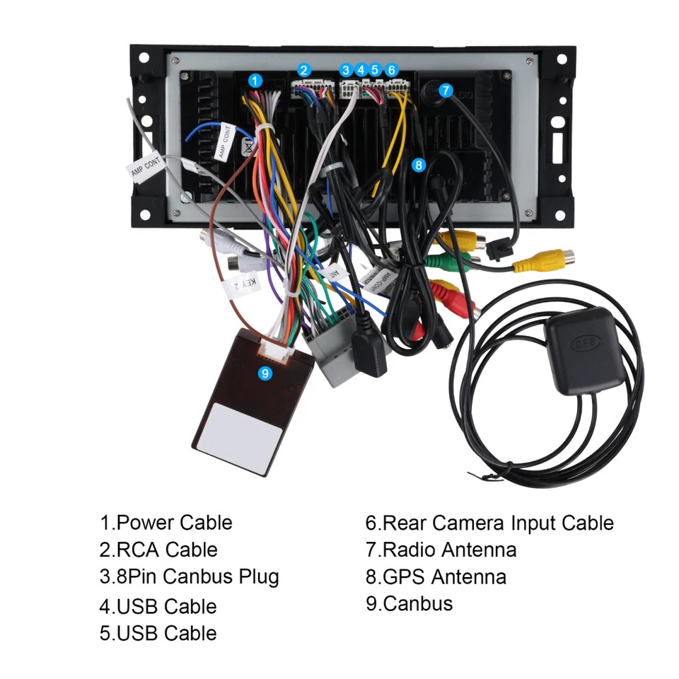 Für Chrysler 300C Jeep Dodge RAM Autoradio BT CarPlay GPS Navi 2+64GB Android 13 - Bild 3 von 4