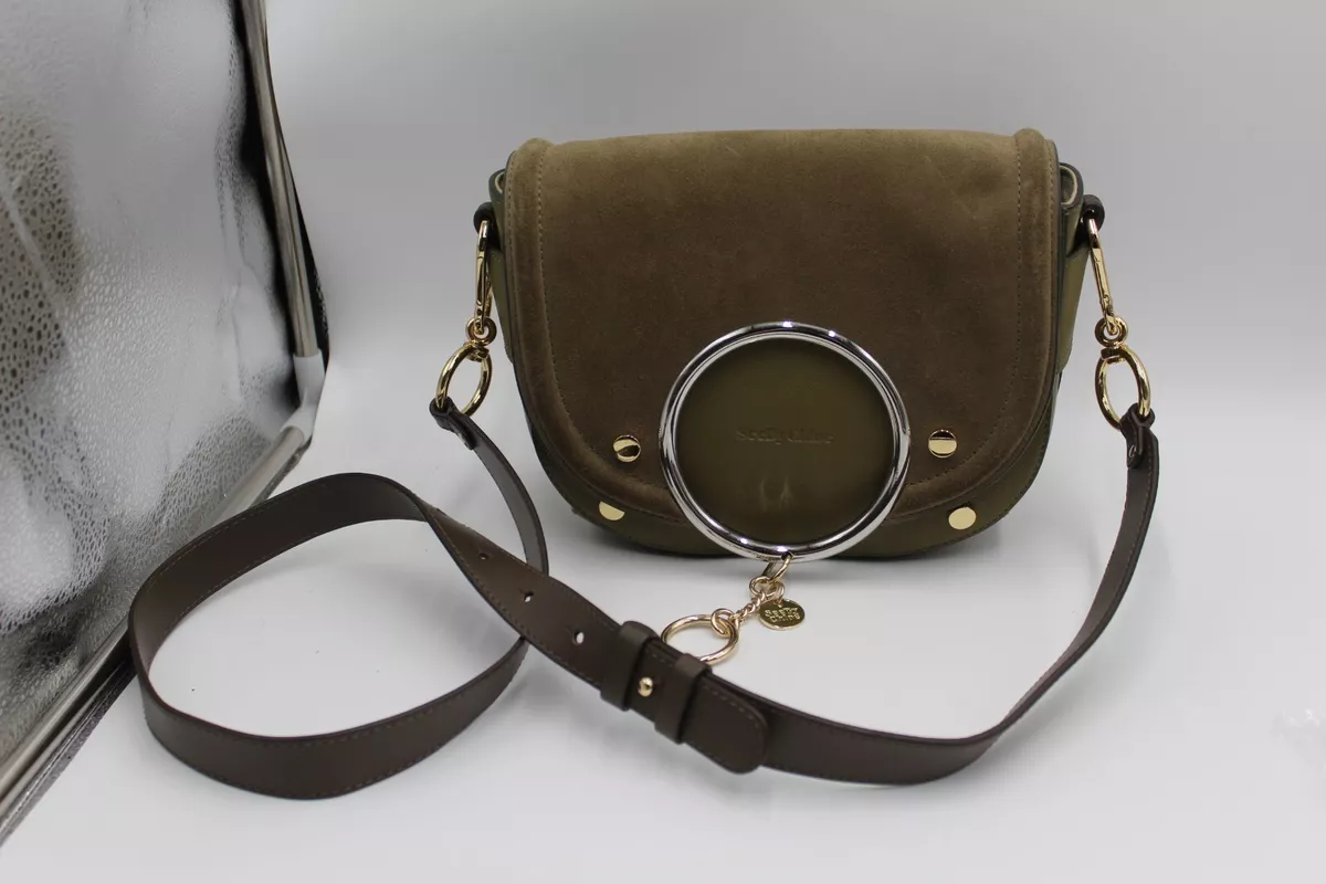 With COA SeeBy Chloe Mara Crossbody Bag in Suede and Leather. Moss
