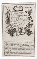 Rare c.1836 Haute-Saone, Vesoul, France, Antique Card Map by Bourrut-Le Meri