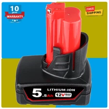 12V For Milwaukee M12 5500mAh Lithium ion Extended Capacity Battery 48-11-2460