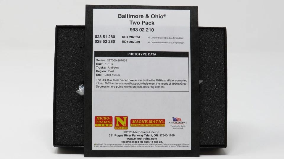 Micro-Trains N 99302210 Baltimore & Ohio Cement Boxcar Set Freight Car - Image 2 of 4