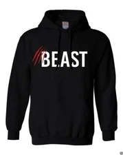 NW MEN'S PRINTED BEAST CLAWS FUNNY HIPSTER GRAPHIC FLEECE PULLOVER HOODIE ALL SZ