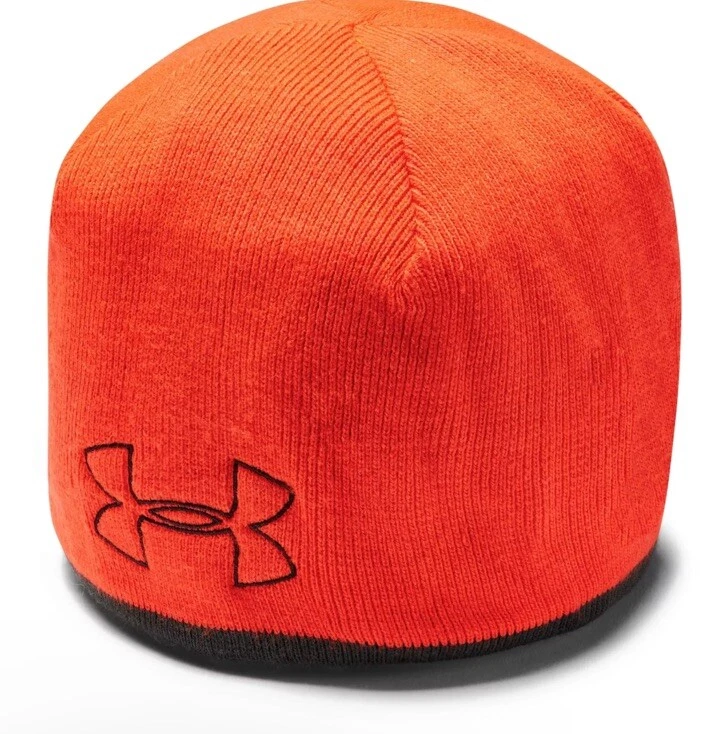 Under Armour UA ColdGear Storm Barren Camo Fleece Beanie Hunting Orange 1343194 - Image 2 of 4