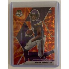 Justin Jefferson 2020 Panini Mosaic Orange Reactive Rookie Card No 209. rookie card picture