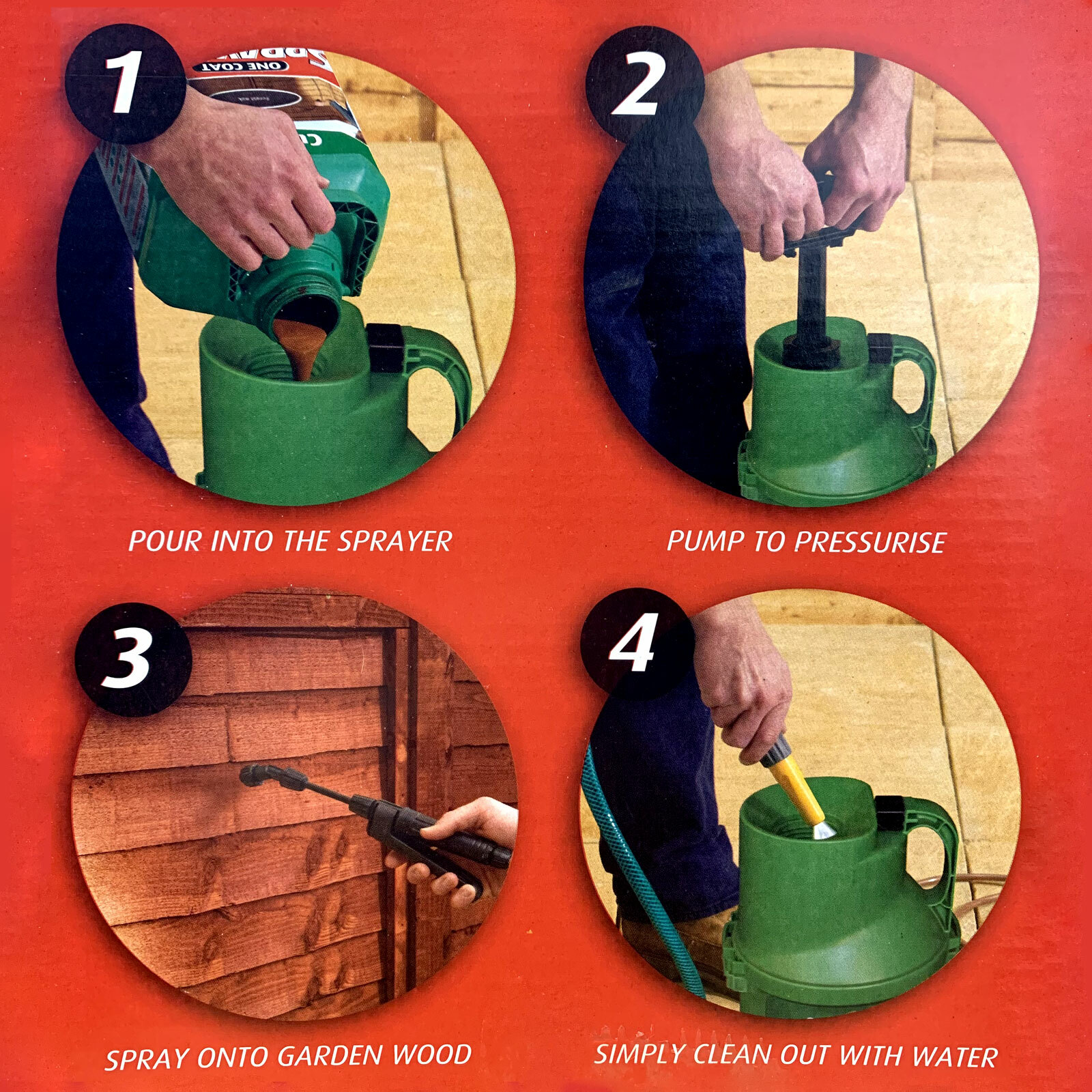 Cuprinol Fence Sprayer Garden Wood Fast Easy Pump 'n' Spray Paint