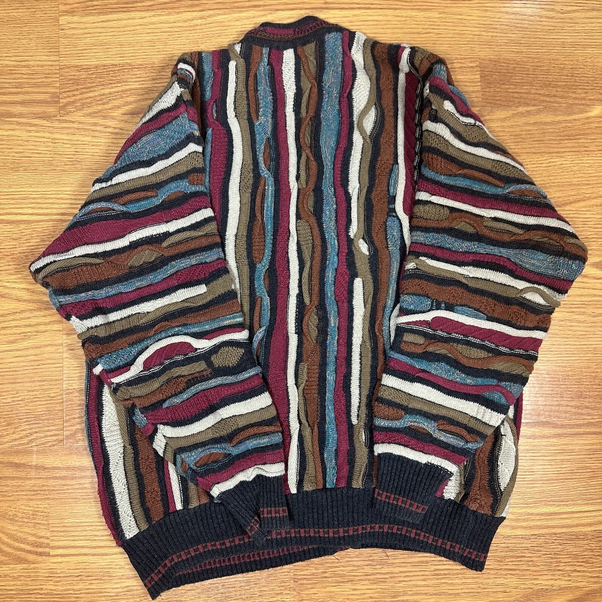 Vintage 90s J. Ferrar Coogi Style Knit Sweater Men's Sz L Vintage 90s J. Ferrar Coogi Style Knit Sweater Men's Sz L