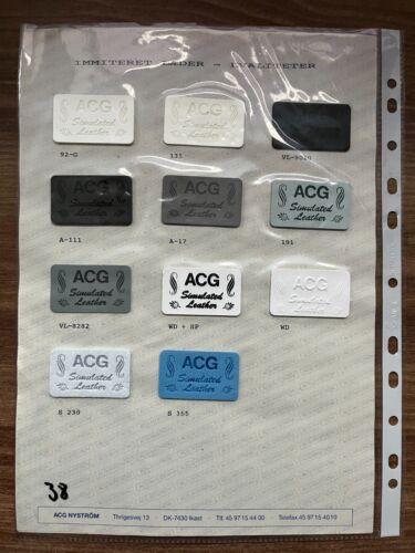 Vintage ACG Sundsvall Leather Labels - Mixed Colors, Sample Catalog Page - Picture 2 of 6