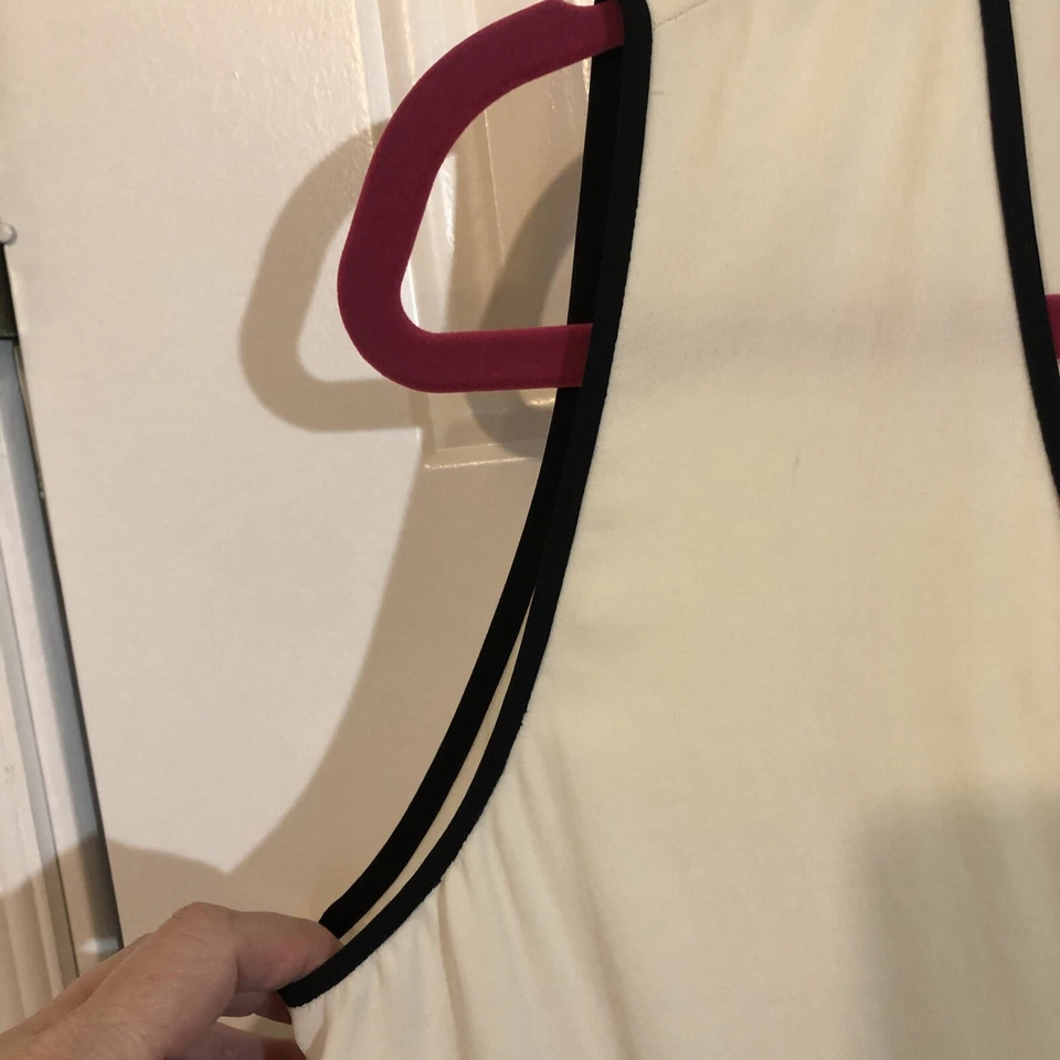 Halston Heritage пеплум блузка размер 6 без рукавов кремовый и черный EUC - Изображение 4 из 4