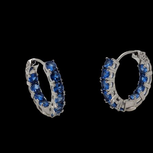 3.5mm Spinel Inside Outside 1'' Earrings Gemstone 14k White Gold-Plated