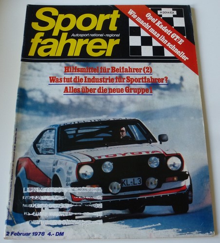 Sportfahrer 2/78 Opel Kadett GT/E, Toyota Celica, Corolla Gr.2, nat. Motorsport