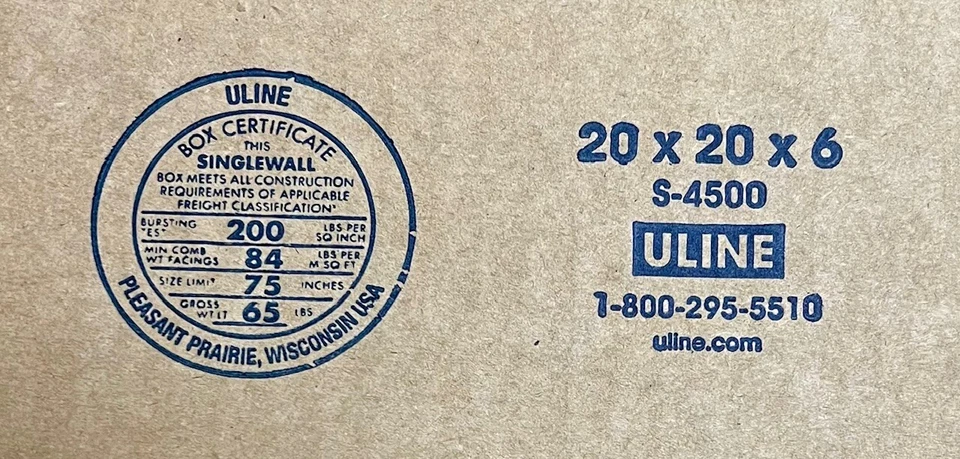 20" x 20" x 6" CARDBOARD BOX - 200 lb - SINGLE BOX - Image 2 of 4