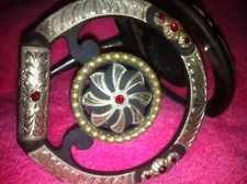 *SILVER SHOW SNAFFLE INLAID STONES WESTERN HORSE BIT 4 HEADSTALL BRIDLE FUTURITY