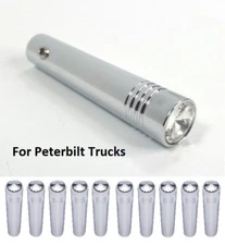(Set/10) for Peterbilt Clear Toggle Switch Extension 2-1/4" Long, Chrome Metal