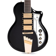 Supro 1275jb Supro Tri Tone Solid Body Electric Guitar - Jet Black