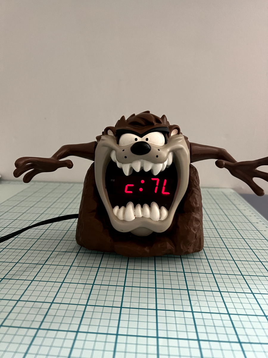 Vintage 1995 Taz Tasmanian Devil Looney Tunes Alarm Clock Westclox