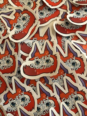 Furry In Disguise Nähen Furry Happy Sticker, Furry Sticker, Sticker für Furries