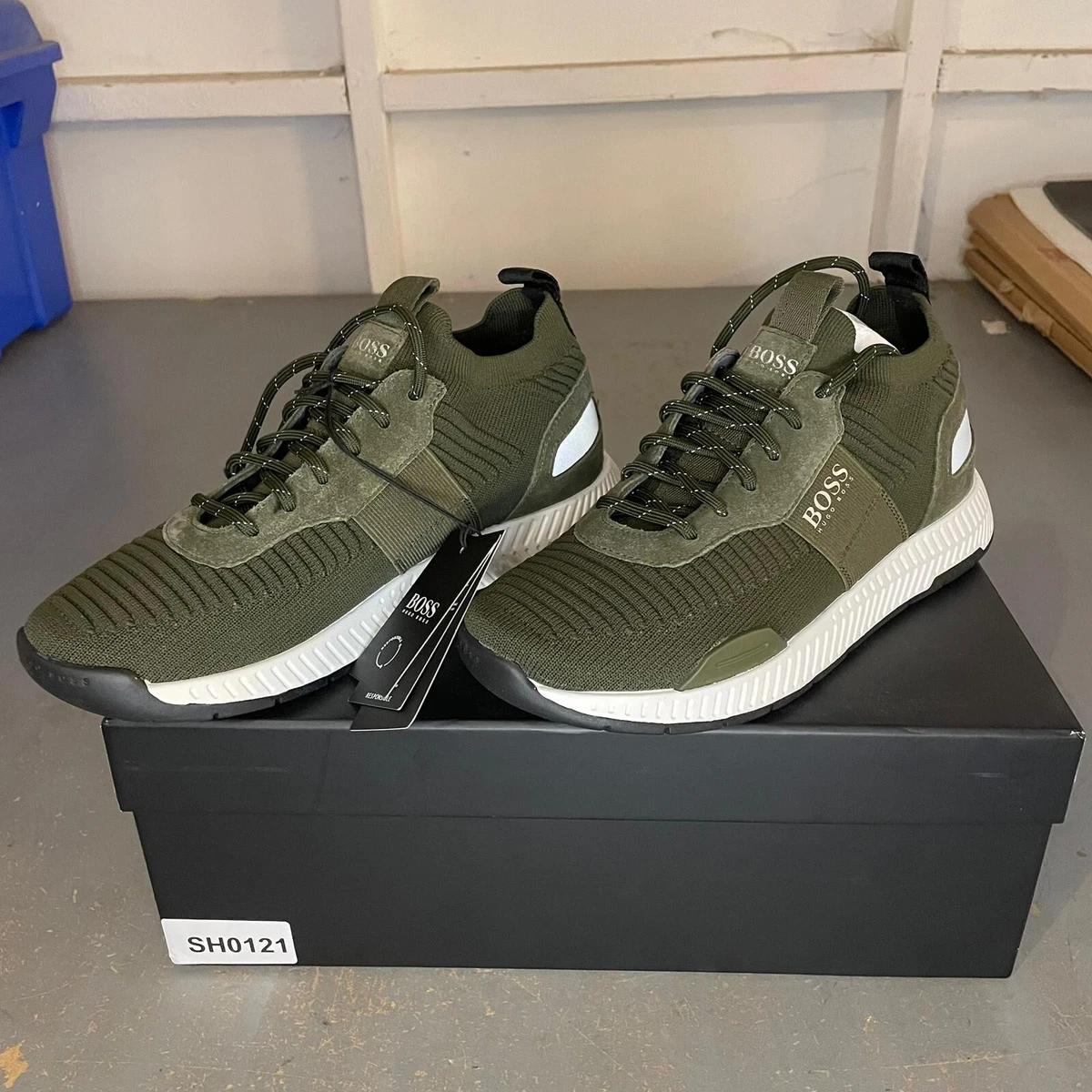 Hugo boss cheap green trainers sale