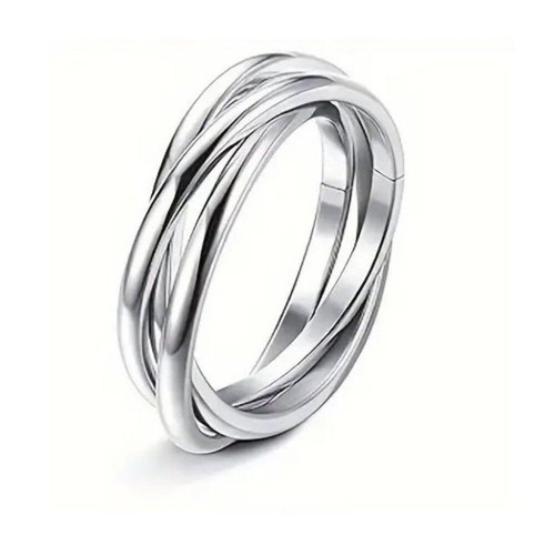 Edelstahl Angst Zappeln Ring ADHS Modeschmuck Wirbel Schicht Gr: 7