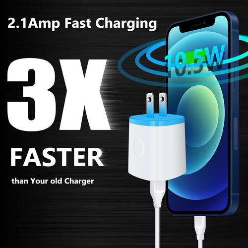 USB Charger Wall Plug, Iphone Charging Box, 5Pack Home Travel 2.1Amp Dual Port F - Picture 2 of 12