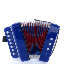 *GREAT GIFT* NEW Top Quality Blue Accordion Kids Musical Toy w 7 Buttons 2 Bass