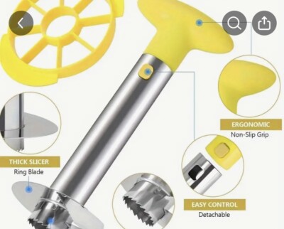 Pineapple Corer Slicer Cutter Peeler Stainless Steel Kitchen Easy Gadget Fruit