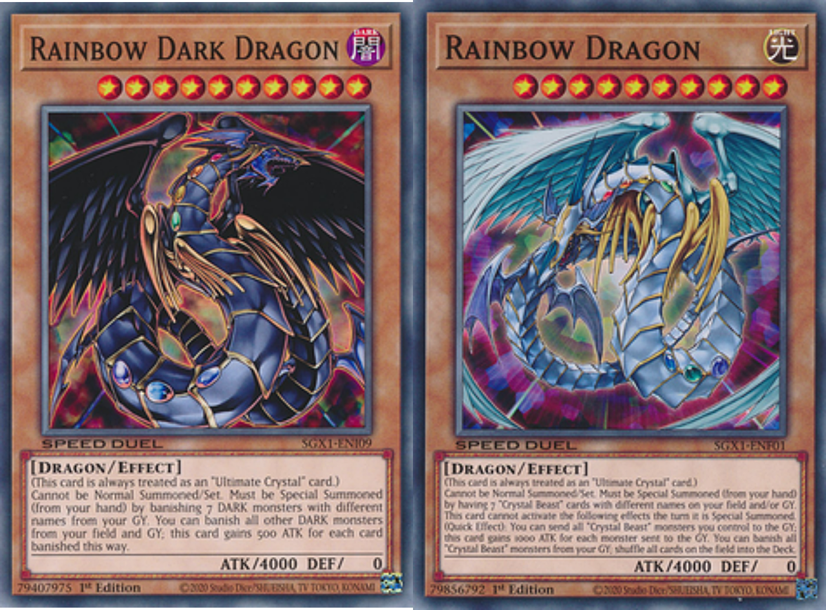Rainbow Dragon + Rainbow Dark Dragon SET SGX1-ENF01 N/ Mint 1st YUGIOH Card