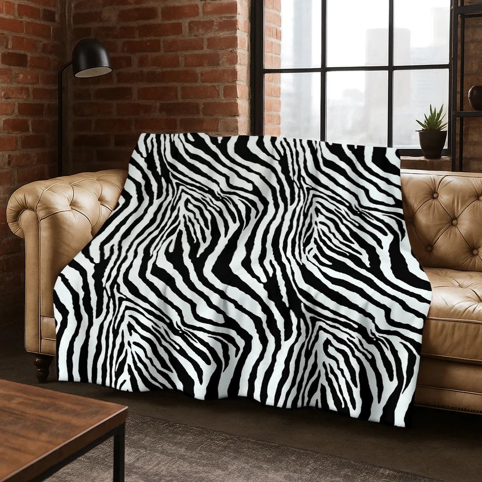 3D-Flanelldecke bunt Zebra Leopardenmuster weich warm für Zuhause - Bild 3 von 4