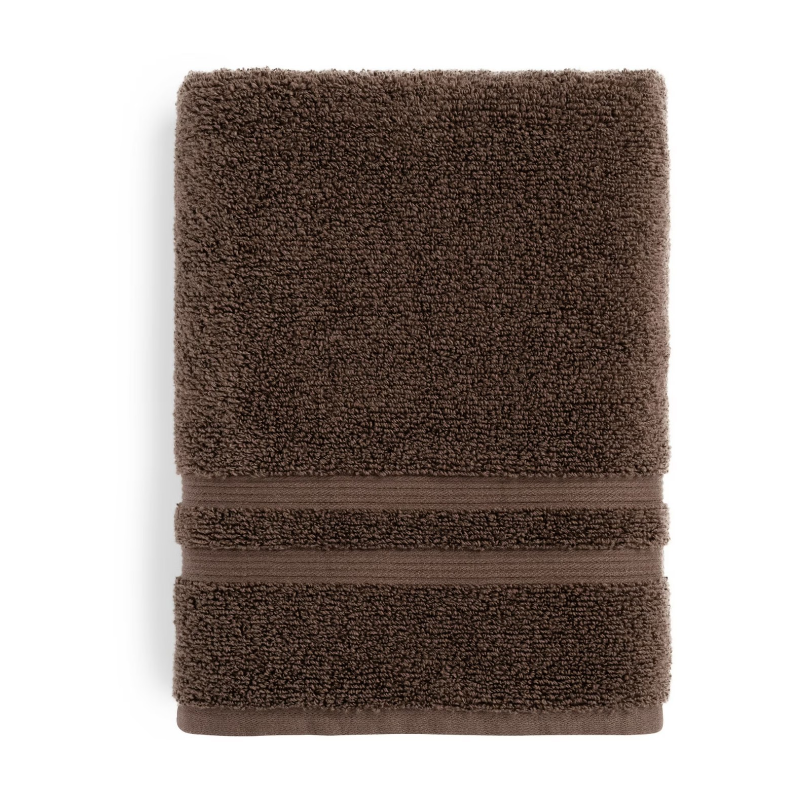 Mainstays Performance Solid Bath Towel, 30" x 54", Brown Bas
